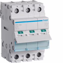 Hager SBN390, 100 A, 440 V, 3 modulo/moduli, -20 - 50 °C, -40 - 80 °C, 52,5 mm