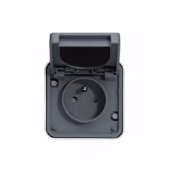 Presa completa 2P+T 16A per montaggio a parete, questa presa stagna IP55 prodotta da Hager può essere installata all'esterno, ...