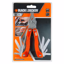 Black & Decker BDHT0-28110 pinza multiuso 12 strumenti Nero, Rosso, Acciaio inox