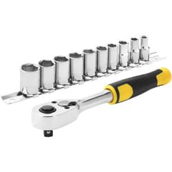 Stanley - STMT82666-0 Set Cricchetto Attacco 1/4' Chiavi a Bussola 11 Pezzi