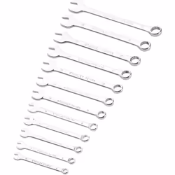 12 chiavi combinate: 8 - 9 - 10 - 11 - 12 - 13 - 14 - 15 - 16 - 17 - 18 - 19 mm Occhio piatto impugnatura ergonomica per un m ...