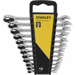 STMT82847-0 Set 12 Chiavi combinate a cricchetto Piatte, Grigio - Stanley
