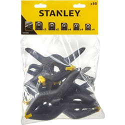 Stanley - Set 16 Morsetti a Molla Varie Misure Rivestimento Ganascia STHT0-83094