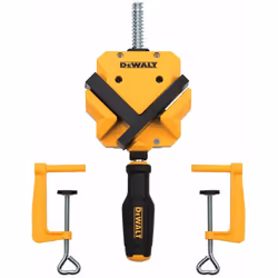 Morsetto a angolo di carico pesante con morsetti da tavolo DeWALT DWHT83853-0 - Angolo fisso di 90º che si adatta anche a div ...