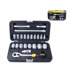 Codice: 1.94.671 Marca: STANLEY. ''Chiavi STANLEY a bussola in acciaio al cromo vanadio in valigetta da 23 pezzi. Attacco da ...