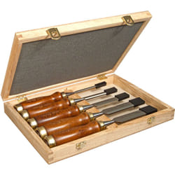 Stanley - Set di 5 scalpelli - Manico in legno laccato - Lama in acciaio cromato 2-16-217