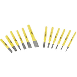 Utensili a percussione - Punzone - Scalpello a freddo - Scalpello a punta - Set da 12 pezzi - STANLEY, 4-18-299