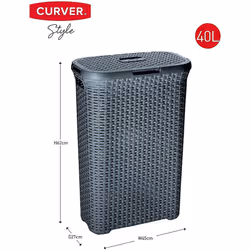 Curver Style 2045061 Plástico Cesta de lavadero Antracita 40L