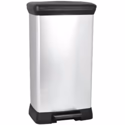 Caratteristiche di Deco bin 50L Cestino a pedale, 39 x 29 x 73 cm, Argento (187177): Caratteristiche e vantaggi: Finitura con ...