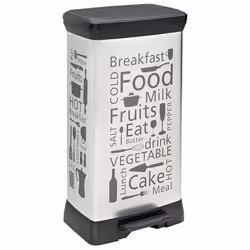 Caratteristiche di Deco bin 50L a pedale, 39 x 29 x 73 cm, motivo cucina (205873): Caratteristiche e vantaggi: Finitura con e ...