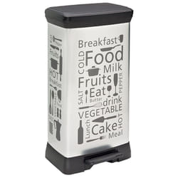 Pattumiera a pedale Deco bin 50L, 39 x 29 x 73 cm, motivo cucina (205873) - Curver