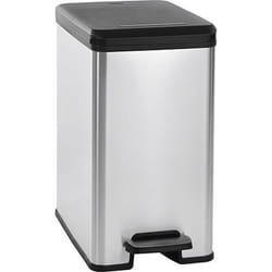 Curver Slim Bin 20L Quadrato Plastica Nero, Argento