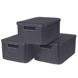 Curver - Scatole con Coperchio Style 3 pz Misura m Antracite
