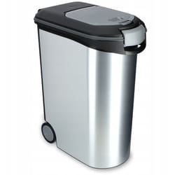 Curver - Feeder 20kg i 54L Metallo, Nero/Argento, 49,3 x 27,8 x 60,5 cm, 1 pezzo (confezione da 1)