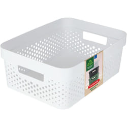 Cesto portaoggetti curver Infinity 11L 100% riciclato - Portaoggetti multiuso, impilabile e inseribile - 35,6 x 26,6 x 13,6 cm - Bianco