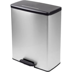 Curver - Deco bin slim 254610 Bidone della spazzatura 65 l (l x a x p) 480 x 615 x 280 mm Argento, Nero 1 pz.