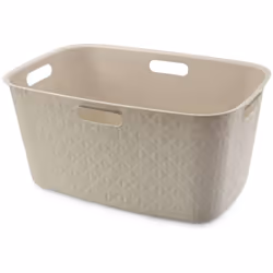 Cesta portabiancheria Softex nel colore bianco gesso con effetto trapuntato. Misura 39,7x59,4x27,4 h, capacità 45 litri.. Acq ...