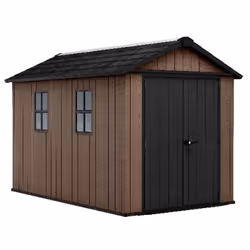 Keter K262010, Casetta in plastica, Tetto con struttura ad A, Nero, Marrone, 6,75 m², 2300 mm