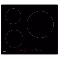 Amica GP371, Nero, Da incasso, 59 cm, Piano cottura a induzione, Ceramica, 3 Fornello(i)