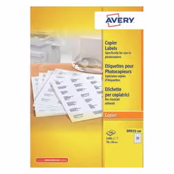 Avery DP033-100, Bianco, Etichetta per stampante autoadesiva, A4, Carta, Permanente, Rettangolo