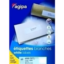 Agipa White Multipurpose 100 A4 105 x 42, Bianco, A4, 14 fogli, 105 mm, 42 mm, 1400 pz