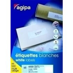 Agipa White Multipurpose 100 A4 105 x 42 etichetta autoadesiva Bianco 1400 pz