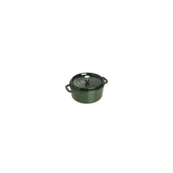 STAUB- Casseruola in ghisa smaltata con coperchio, Tutti i bruciatori incl. induzione, da 4 a 5 persone, Rotonda, 26 cm, 5 L, 6 kg, Verde/Basilico