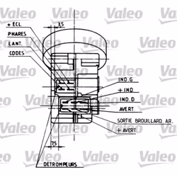 Interruttore del piantone dello sterzo VALEO 251210 - Vista aggiuntiva 4