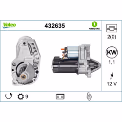 Indice: VAL432635. Numero del Produttore: 432635. N° denti: 9. N° fori: 2. Peso [kg]: 2,96. Potenza motore avviamento [kw]: 1 ...