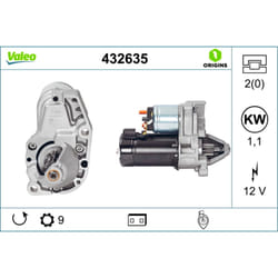 Motorino di avviamento VALEO 432635