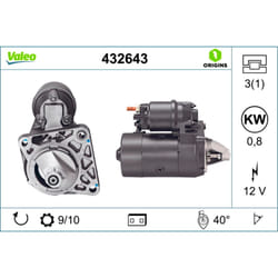 Motorino di avviamento VALEO 432643