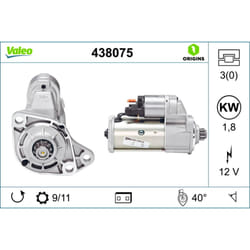 Motorino di avviamento VALEO 438075
