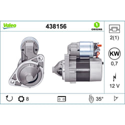 Motorino di avviamento VALEO 438156