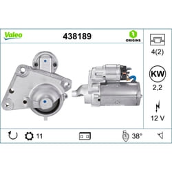 Motorino di avviamento VALEO ORIGINS NEW VALEO 438189