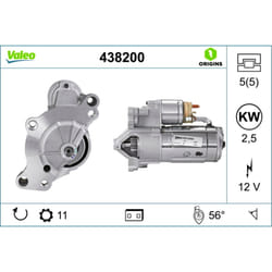 Motorino di avviamento VALEO 438200