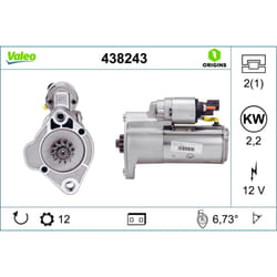 Motorino di avviamento VALEO 438243