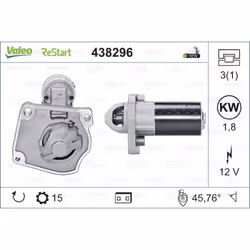 Equipaggiamento veicolo: per veicoli con funzione di start-stop. Indice: VAL438296. Morsetto: NO. Numero del Produttore: 4382 ...