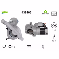 Indice: VAL438405. Numero del Produttore: 438405. N° denti: 10. Peso [kg]: 4,04. Potenza motore avviamento [kw]: 1,4. Produtt ...