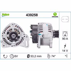 Alternatore-corrente carica [a]: 90. Articolo complementare/info integrativa: con regolatore integrato. Indice: VAL439258. Nu ...