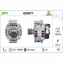 Alternatore-corrente carica [a]: 120. Articolo complementare/info integrativa: con regolatore integrato. Indice: VAL439471. N ...
