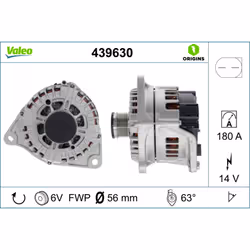 Alternatore-corrente carica [a]: 180. Indice: VAL439630. Numero del Produttore: 439630. N° di nervature: 6. Peso [kg]: 7,555. ...