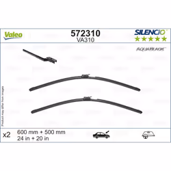 Tergicristallo per parabrezza VALEO 572310, Silencio AquaBlade VA310 Lunghezza 600+500mm, 2 Pezzo - Vista aggiuntiva 4