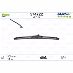 Tergicristallo per parabrezza VALEO 574722, Silencio Hybrid VH122 350mm, anteriore, 1 Pezzo - Vista aggiuntiva 4
