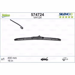 Tergicristallo per parabrezza VALEO 574724, Silencio Hybrid VH124 400mm, anteriore, 1 Pezzo - Vista aggiuntiva 4