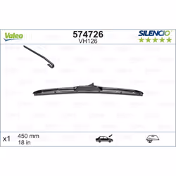 Tergicristallo per parabrezza VALEO 574726, Silencio Hybrid VH126 450mm, anteriore, 1 Pezzo - Vista aggiuntiva 4