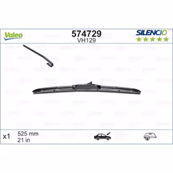 Tergicristallo per parabrezza VALEO 574729, Silencio Hybrid VH129 525mm, anteriore, 1 Pezzo - Vista aggiuntiva 4