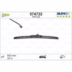 Tergicristallo per parabrezza VALEO 574732, Silencio Hybrid VH132 600mm, anteriore, 1 Pezzo - Vista aggiuntiva 4