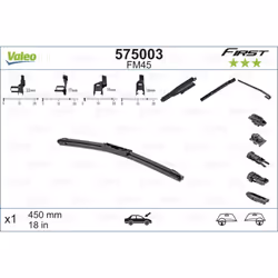 Tergicristallo per parabrezza VALEO 575003, First Flat Blade FM45 450mm, anteriore, 1 Pezzo - Vista aggiuntiva 4