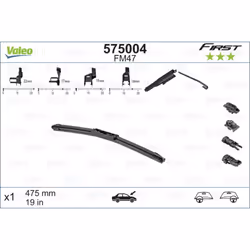 Tergicristallo per parabrezza VALEO 575004, First Flat Blade FM47 475mm, anteriore, 1 Pezzo - Vista aggiuntiva 4
