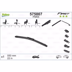 Tergicristallo per parabrezza VALEO 575007, First Flat Blade FM55 550mm, anteriore, 1 Pezzo - Vista aggiuntiva 4